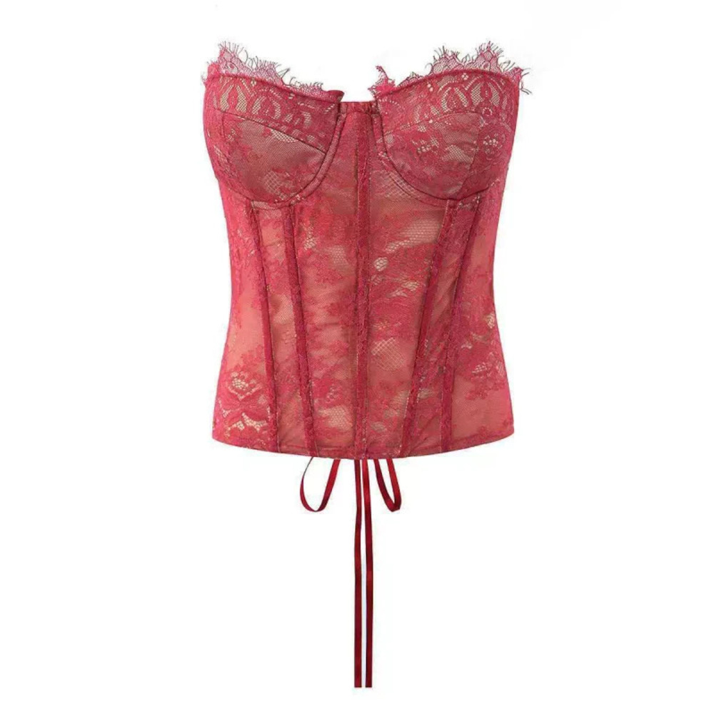 ZARA Summer Lace Tube Top Slimming Sexy Versatile